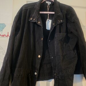 easel Black Jean Jacket with Snap Buttons